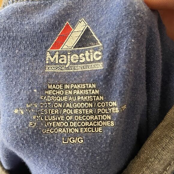 Majestic Chicago Cubs Graphic Print T Shirt Mens Size Large Blue - Picture 6 of 7